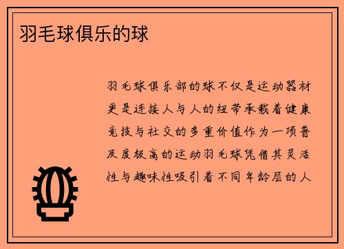 羽毛球俱乐的球